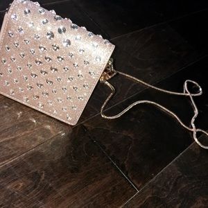 Sparkly rose gold crossbody/clutch